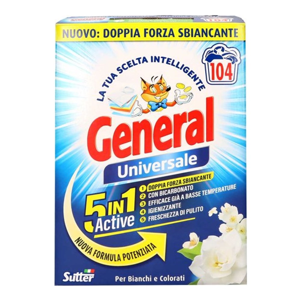 General Detersivo Lavatrice Polvere Universale 104 Misurini 4,68 kg